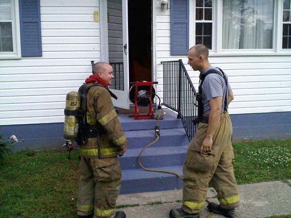 George and Mike on Colton's Point house fire
